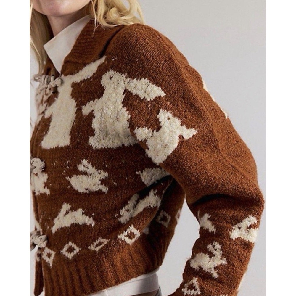 NWT $198 Free People Home Sweet Home XL Cardigan Cottagecore Toggle Sweater - Picture 4 of 13